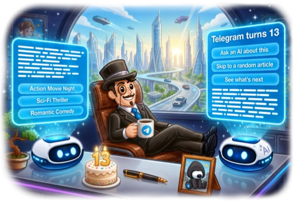 Telegram 13th anniversary illustration